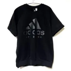 ◆美品◆ アディダス スウェット Tシャツ adidas オールブラック 黒