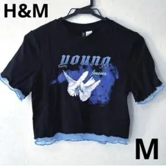 H&M クロップドTシャツ Mサイズ 黒