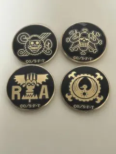 メタルエンブレムバッジコレクション　ワンピース　ONEPIECE 4点セット