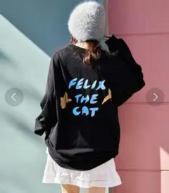 新品【Kastane】FELIX THE CAT / コラボロンT 　ブラック