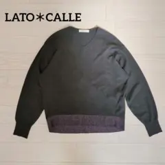 LATO＊CALE ラトカーレ Vネックセーター ブラック フリーサイズ