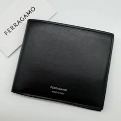 ferragamo フェラガモ　折り財布　メンズ　レザー　ブラック　イタリア製のサムネイル