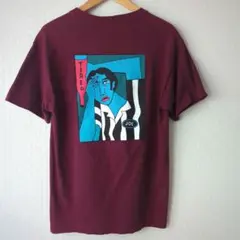 美品　TIRED Skatebords Tシャツ　ワイン　ボルドー　スケボーのサムネイル