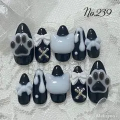 ハンドメイド ネイルチップ サイズオーダー 量産型 地雷 肉球 猫