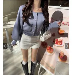 グレイル　GRL フワフワ素材 ホワイト ショートパンツ Mサイズ