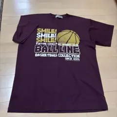BALL LINE バスケットボールTシャツ L マルーン