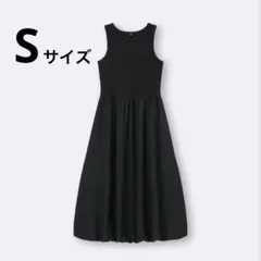 【美品】GU ノースリーブ バルーンワンピース ブラック