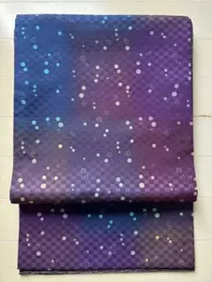 袋帯　全通　リバーシブル　ふくれ織　長尺 博多織 博多帯 半幅帯 博多小袋帯 長尺 森博多織 謹製 正絹