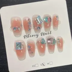 A032 ネイルチップ セット　グラデーションオレンジ