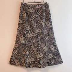 （M）ペイズリー柄 総柄 ロングスカート Ａライン 昭和 レトロ ビンテージ