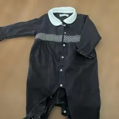 bebe チャコールグレー襟付きロンパース 長袖