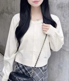 INGNI　【WEB限定】プレート付ニットカーディガン