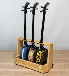 アコギおじさん様専用　折りたたみ式 沖縄三線スタンド 3本収納 コンパクトのサムネイル