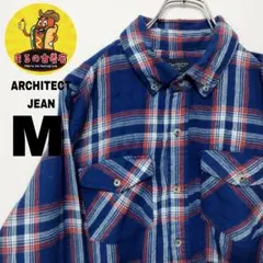 USA古着 ARCHITECTJEANS ネルシャツ　M ブルーレッド　チェック