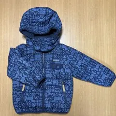 パタゴニア　ネイビー 幾何学模様 フード付きジャケット３歳頃