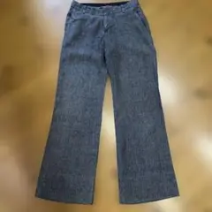 COMPTOIR DES COTONNIERS ストライプフレアリネンパンツ