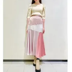 レディアゼル サテンブロッキングスカート ピンク