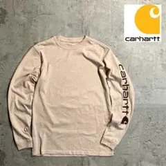 カーハート　ロングスリーブTシャツ　長袖ティーシャツ　ピンクベージュ　XS
