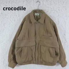 악어 안솜 퀼팅 재킷 블루존 가죽 패치 빈티지