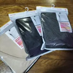 ユニクロ ヒートテック VネックTシャツ（九分袖） Lサイズ ３枚セット メンズ