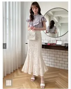 グレイル　GRL花柄レースマーメイドスカート[nh54]