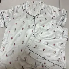 XLサイズ、GU スヌーピーコラボ パジャマ(サテン)半袖＆ショートパンツ