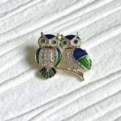 フクロウブローチ