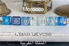 モロッコ　モロッカンタイル　ガラス　ピアス　ミニ　サージカルステンレス　ゴールド