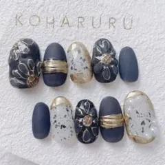 現品　レギュラーオーバル　ニュアンス　お花　ぷっくり　シアー　マグネット　大人