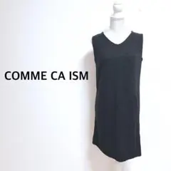 新品◆COMME CA ISMノースリーブチュニックニットワンピース　黒【F】