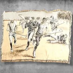 BPQA スポーツ ラグ タペストリー 古着 ラクロス ゲーム アート マット