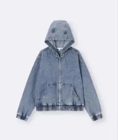 GUデニムフーディブルゾンL