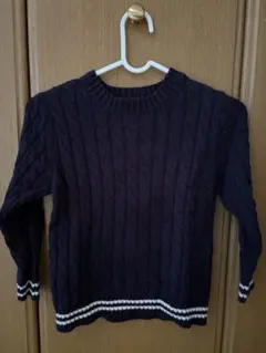 ネイビー ケーブルニットセーター 110サイズ