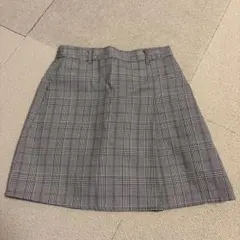 グレー系チェック プリーツスカート