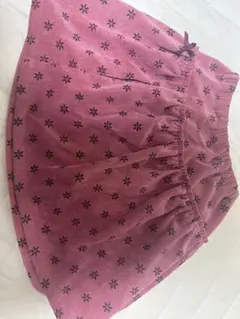 bebe petits pois vert 花柄ピンクフレアスカート