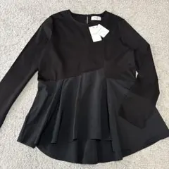 新品　OPAQUE.CLIP シルケットコットンドッキング ペプラムカットソーM