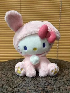 当時物 ハローキティ 変身 テディベア ピンク ぬいぐるみ LLサイズ レア 当時物 ハローキティ 変身 テディベア ピンク ぬいぐるみ LLサイズ
