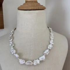 天然淡水パール　バロック　異形　天然色　ネックレス　ハンドメイドパーツ