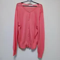 【秋色コーデに◎】index カーディガン Lサイズ コーラルピンク 長袖