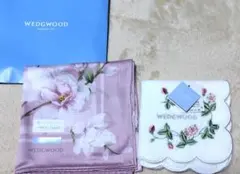 WEDGWOOD 花柄刺繍　タオルハンカチ