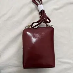 バーガンディ・グレー 2コンパクトメントショルダーバッグ