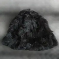 ダークブラウンファーのニット帽