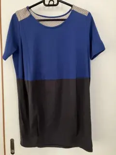 BEAMS 半袖Tシャツ　チュニック　バイカラー ドット柄のサムネイル