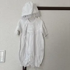 ホワイト ベビー服 クマ刺繍 帽子付き