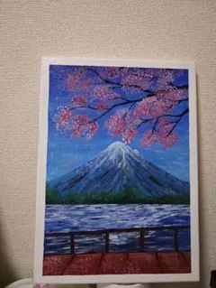 油絵 油彩 油彩画 絵 絵画【龍巌淵の桜】 - メルカリ