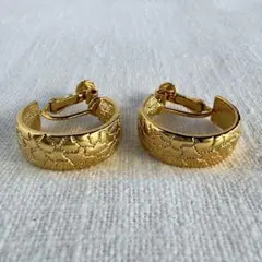 ヴィンテージ ゴールド フープ 幾何学 イヤリング E463