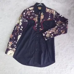 ミラー　MILLER ウエスタンシャツ ブラック 黒 花柄 Mサイズ