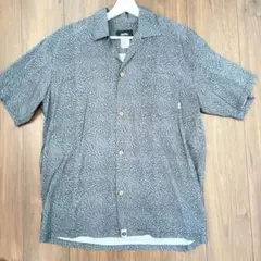 90s ジェフリービーン オープンカラー半袖シャツ シルク L 総柄 開襟シャツ 90s ジェフリービーン リーフ柄 シルクレーヨン半袖シャツ L 開襟
