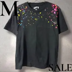 「即日発送」M UNIQLOスプラッシュプリント ブラック 半袖Tシャツ