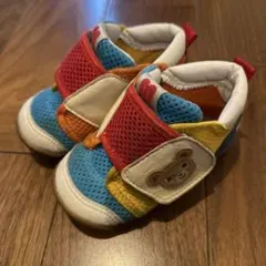 ミキハウス　カラフル　メッシュ　ベビーシューズ